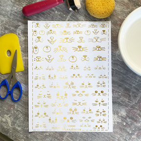 Whiskers - 24K GOLD - Overglaze Decal Sheet