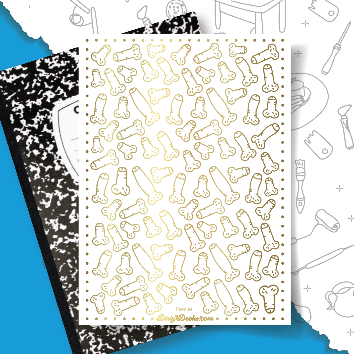 Peenies - 24K GOLD - Overglaze Decal Sheet