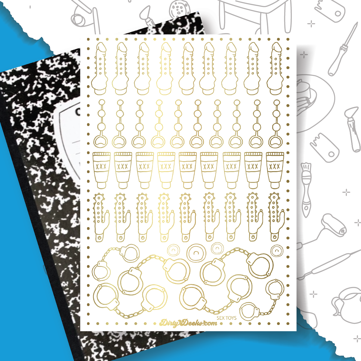 Sex Toys - 24K GOLD - Overglaze Decal Sheet