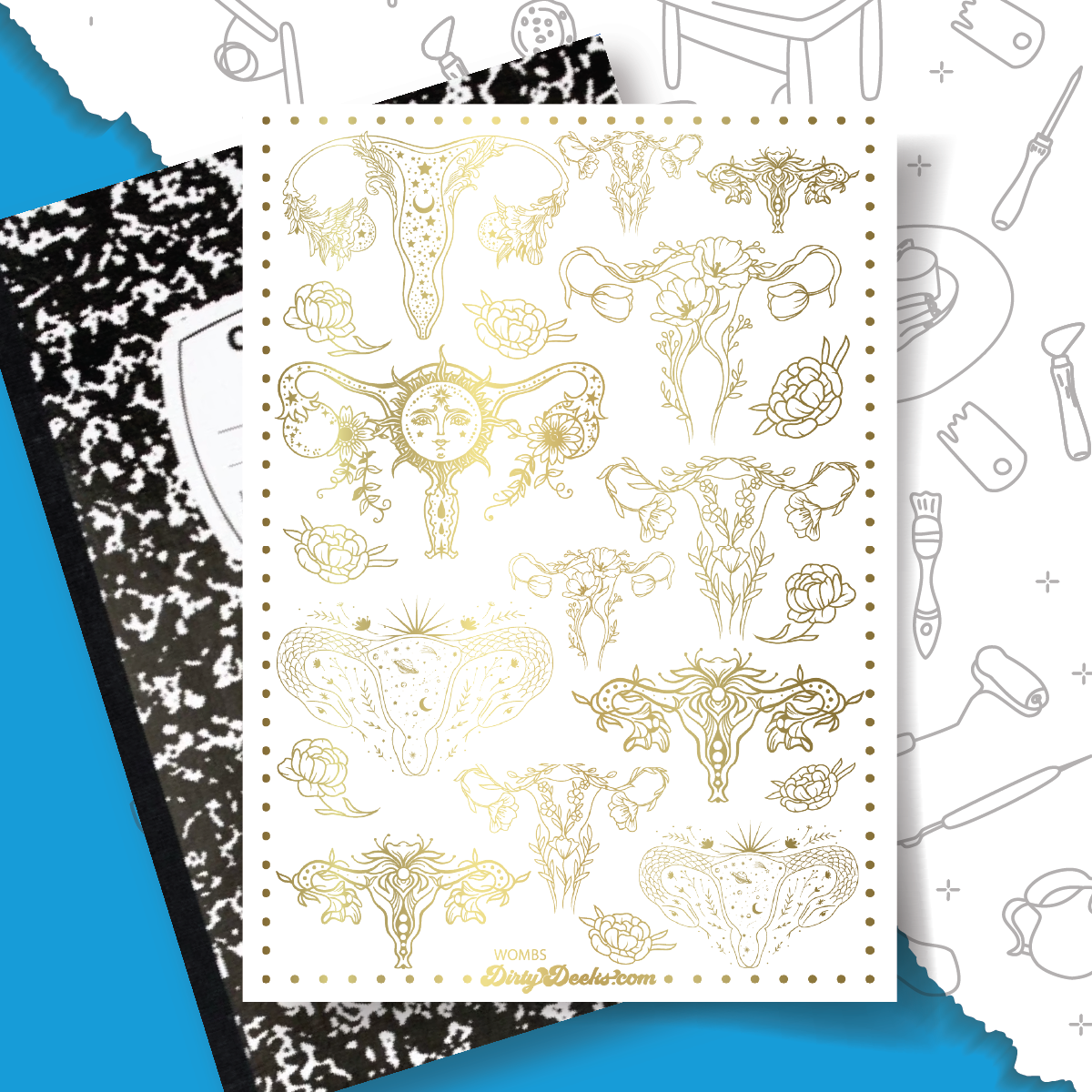 Wombs - 24K GOLD - Overglaze Decal Sheet