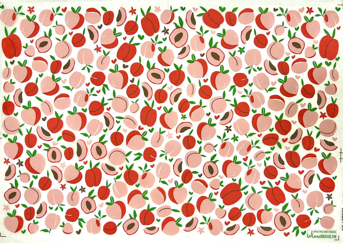 Peaches and Cream - Underglaze Transfer Sheet - Multi Colored