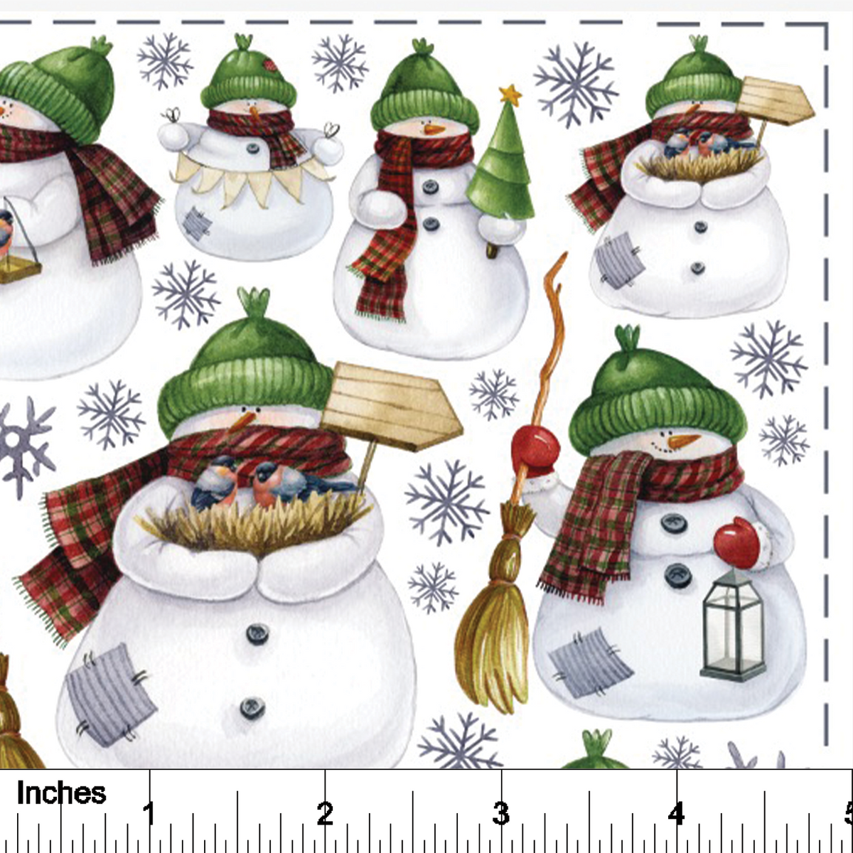 Snowman Green Hats - Overglaze Decal Sheet