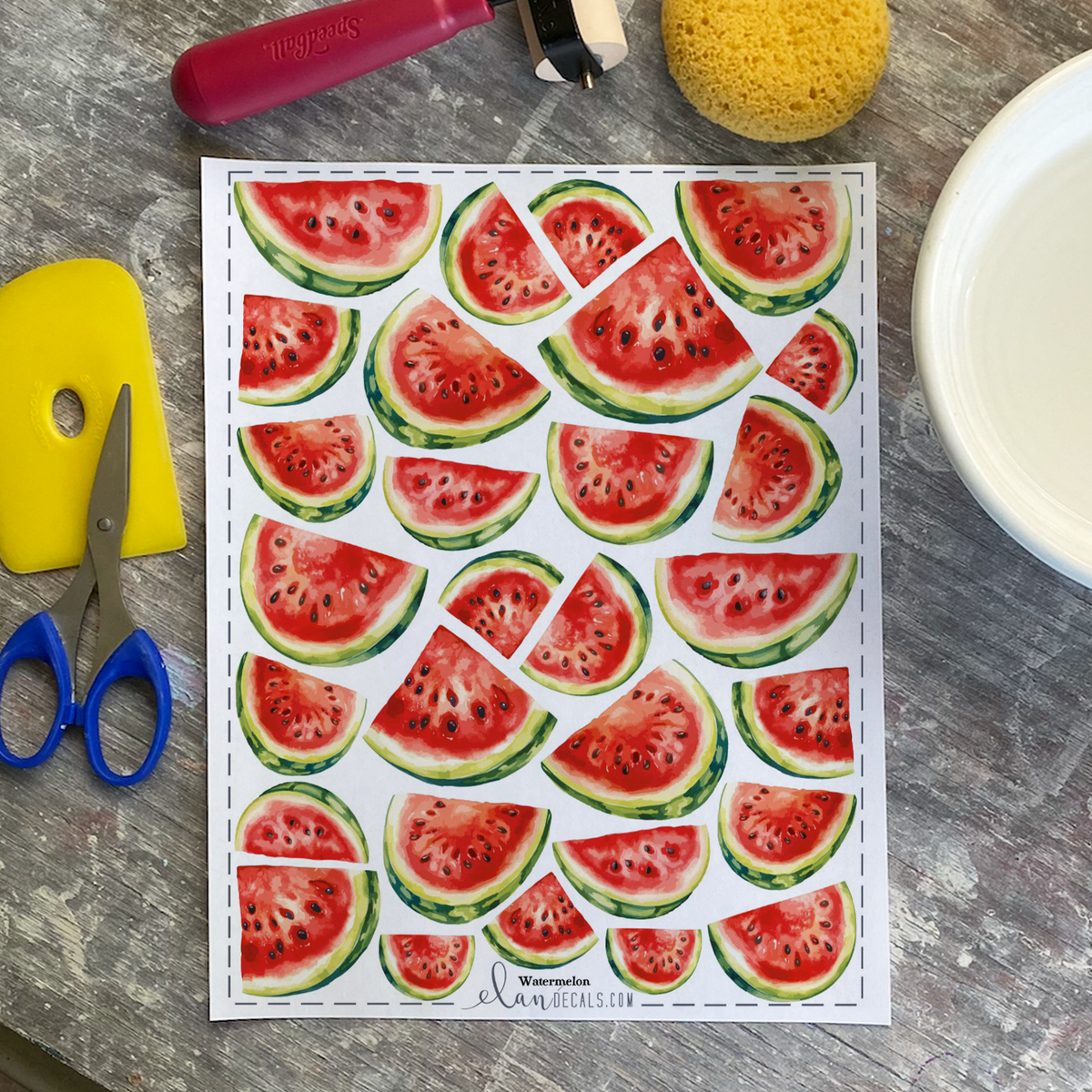 Watermelon - Overglaze Decal Sheet