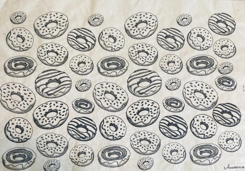 Doughnuts - Underglaze Transfer Sheet - Black