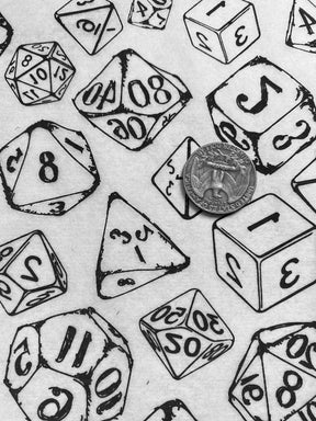 RPG Dice - Underglaze Transfer Sheet - Black