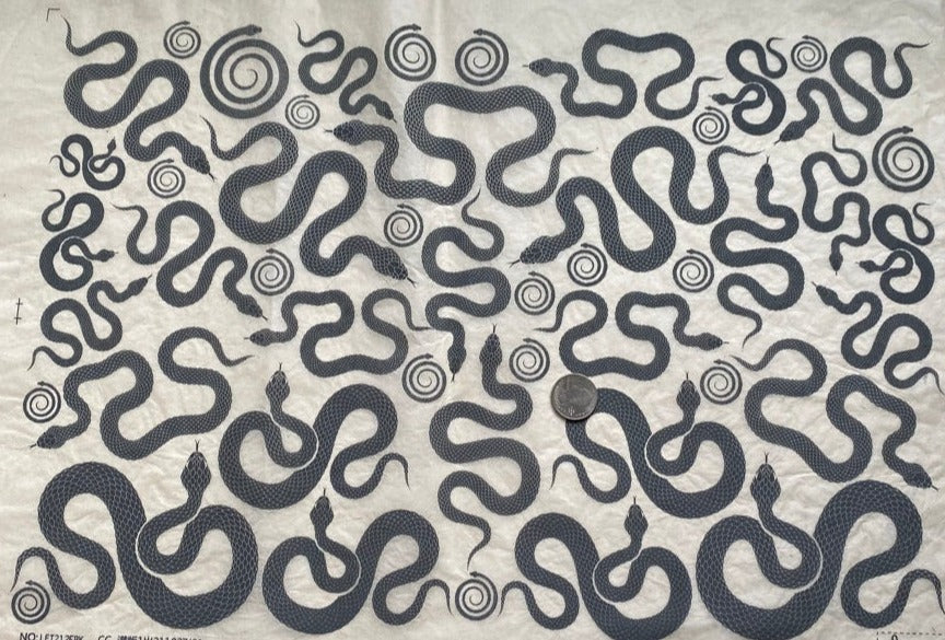 Snakes - Underglaze Transfer Sheet - You Choose Color