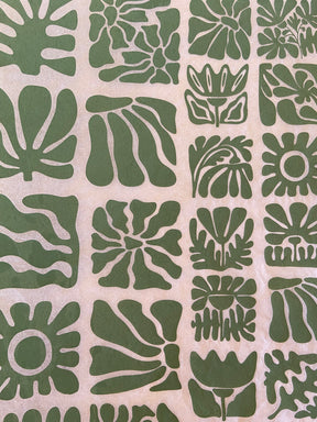 Wood Block Flowers - Underglaze Transfer Sheet - You Choose Color