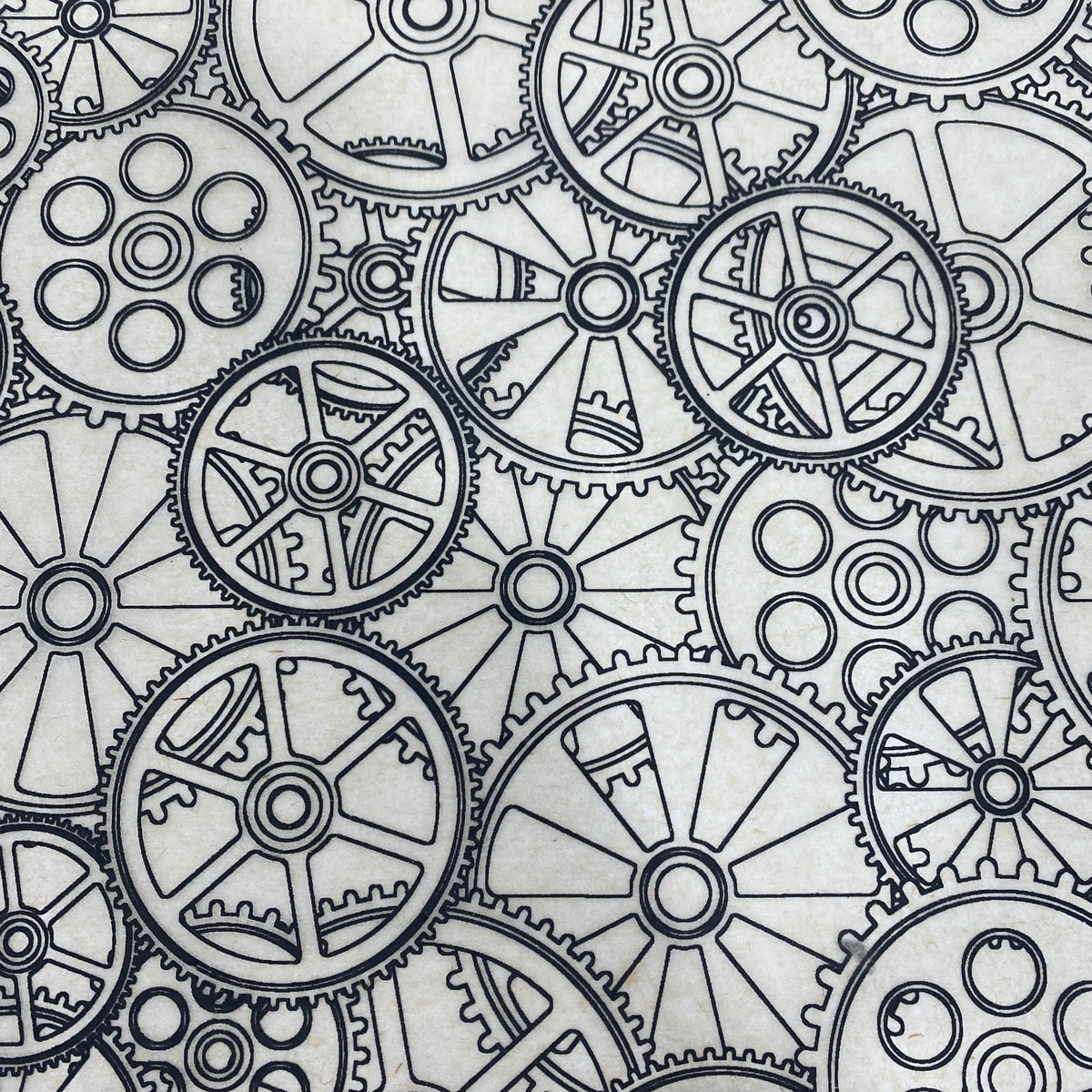 Gears - Underglaze Transfer Sheet - You Choose Color