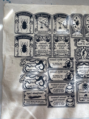 Apothecary Labels - Underglaze Transfer Sheet - You Choose Color