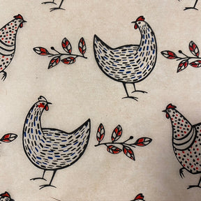 Chickens - Underglaze Transfer Sheet - black/red/blue