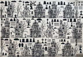 Haunted House - Underglaze Transfer Sheet - Black