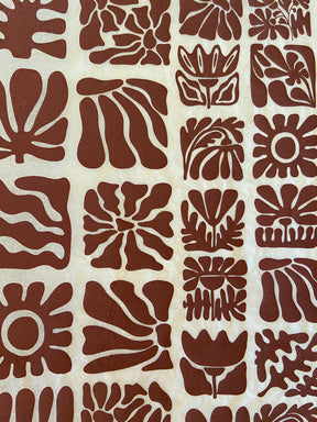 Wood Block Flowers - Underglaze Transfer Sheet - You Choose Color