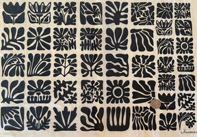 Wood Block Flowers - Underglaze Transfer Sheet - You Choose Color