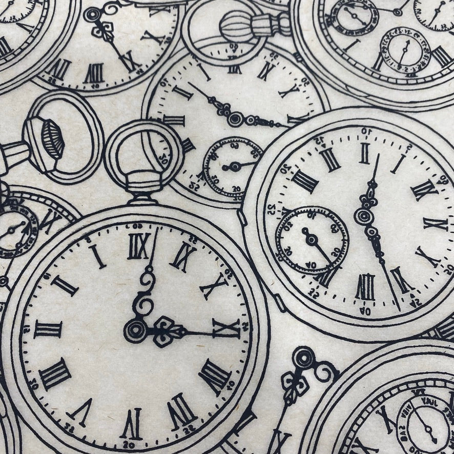 Clocks - Underglaze Transfer Sheet - Black