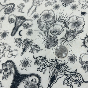 Floral Womb - Underglaze Transfer Sheet - Black