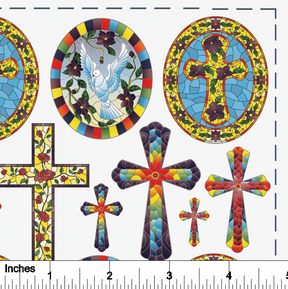 Crosses Stained Glass - Overglaze Decal Sheet