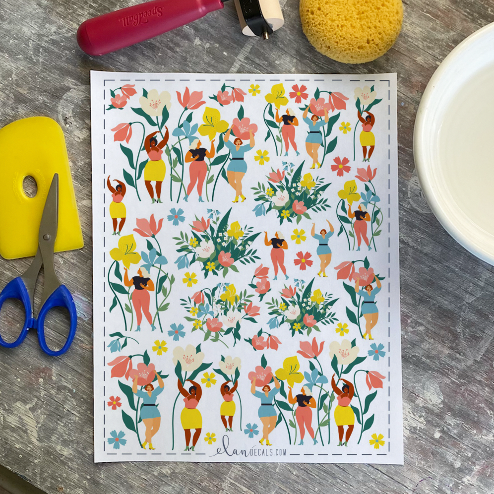 Flower Ladies - Overglaze Decal Sheet