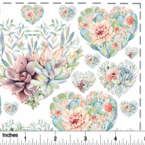 Succulent Hearts - Overglaze Decal Sheet