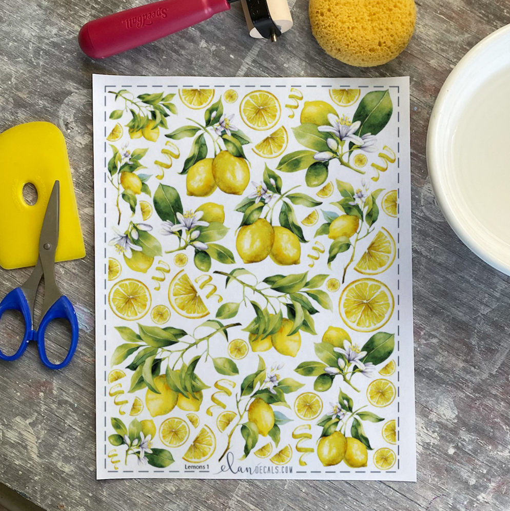 Lemons - Overglaze Decal Sheet