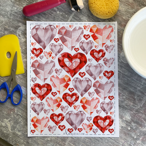 Crystal Hearts - Overglaze Decal Sheet