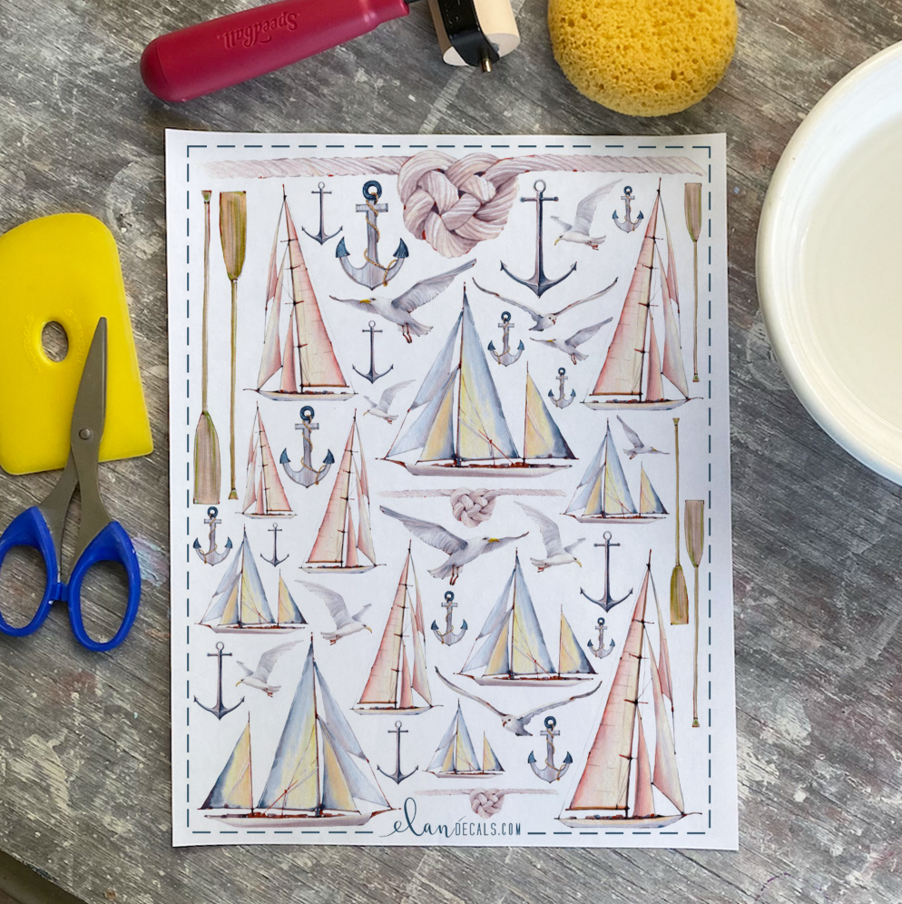 Sailboats - Overglaze Decal Sheet