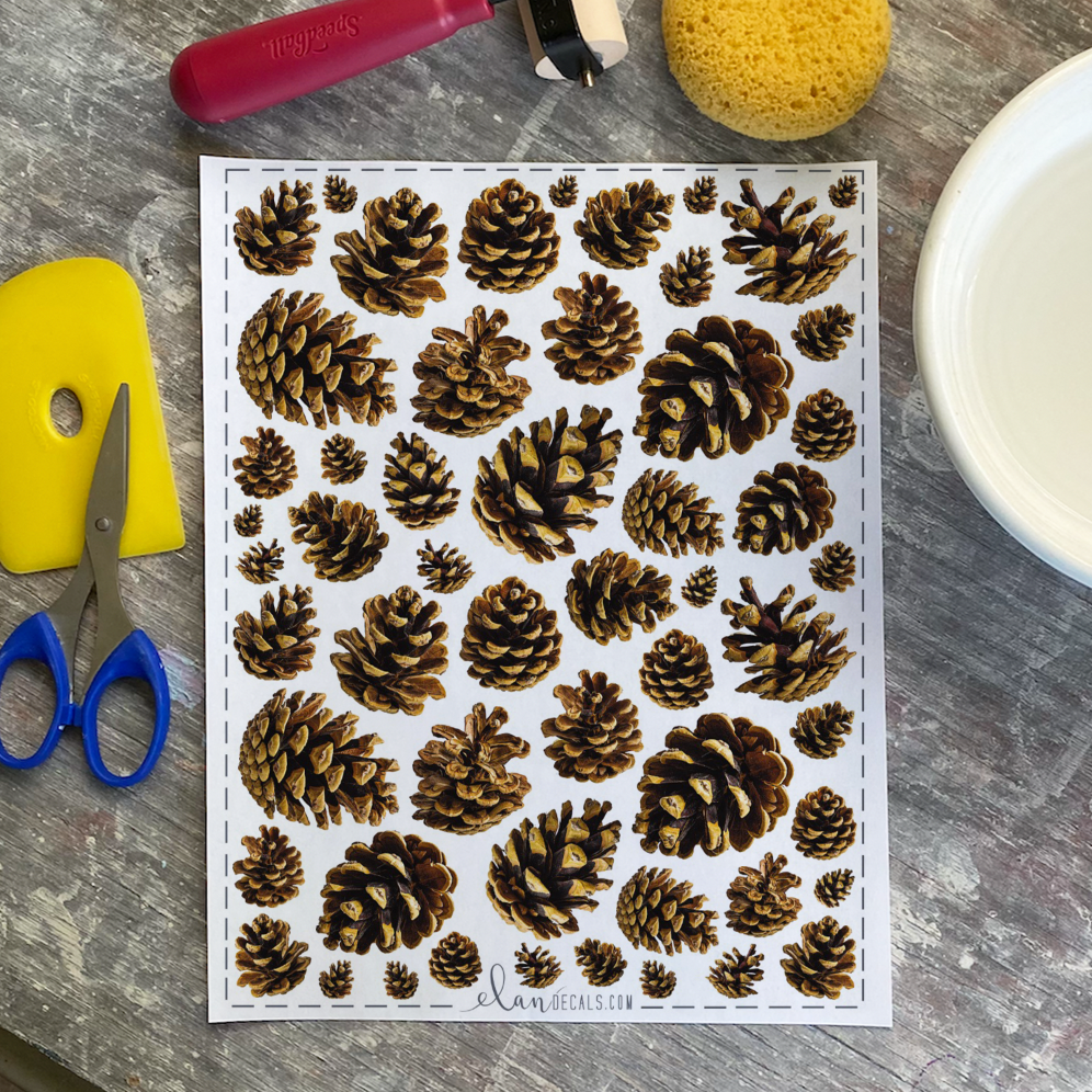 Pinecones - Overglaze Decal Sheet