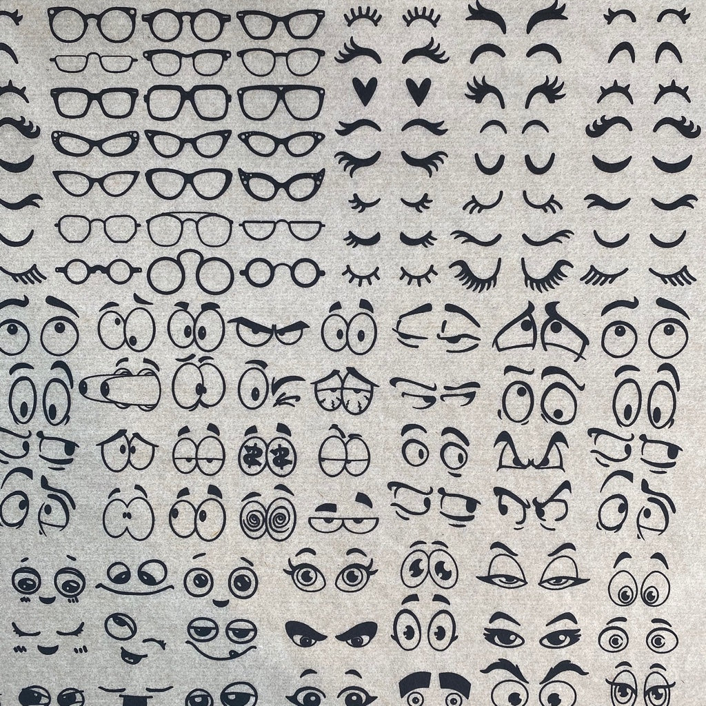 Googly Eyes - Underglaze Transfer Sheet - Black