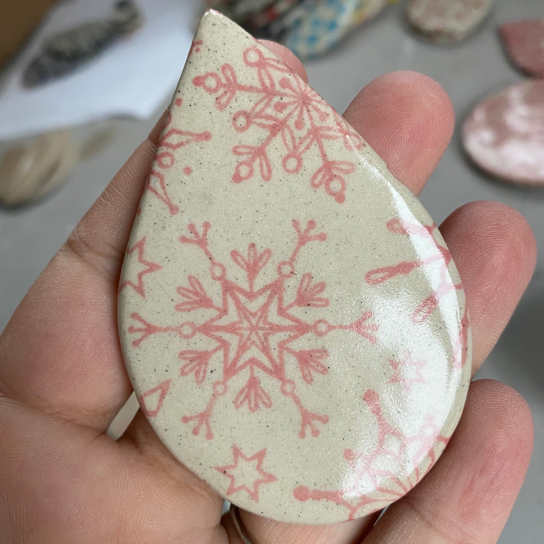 Snowflakes - Underglaze Transfer Sheet - You Choose Color